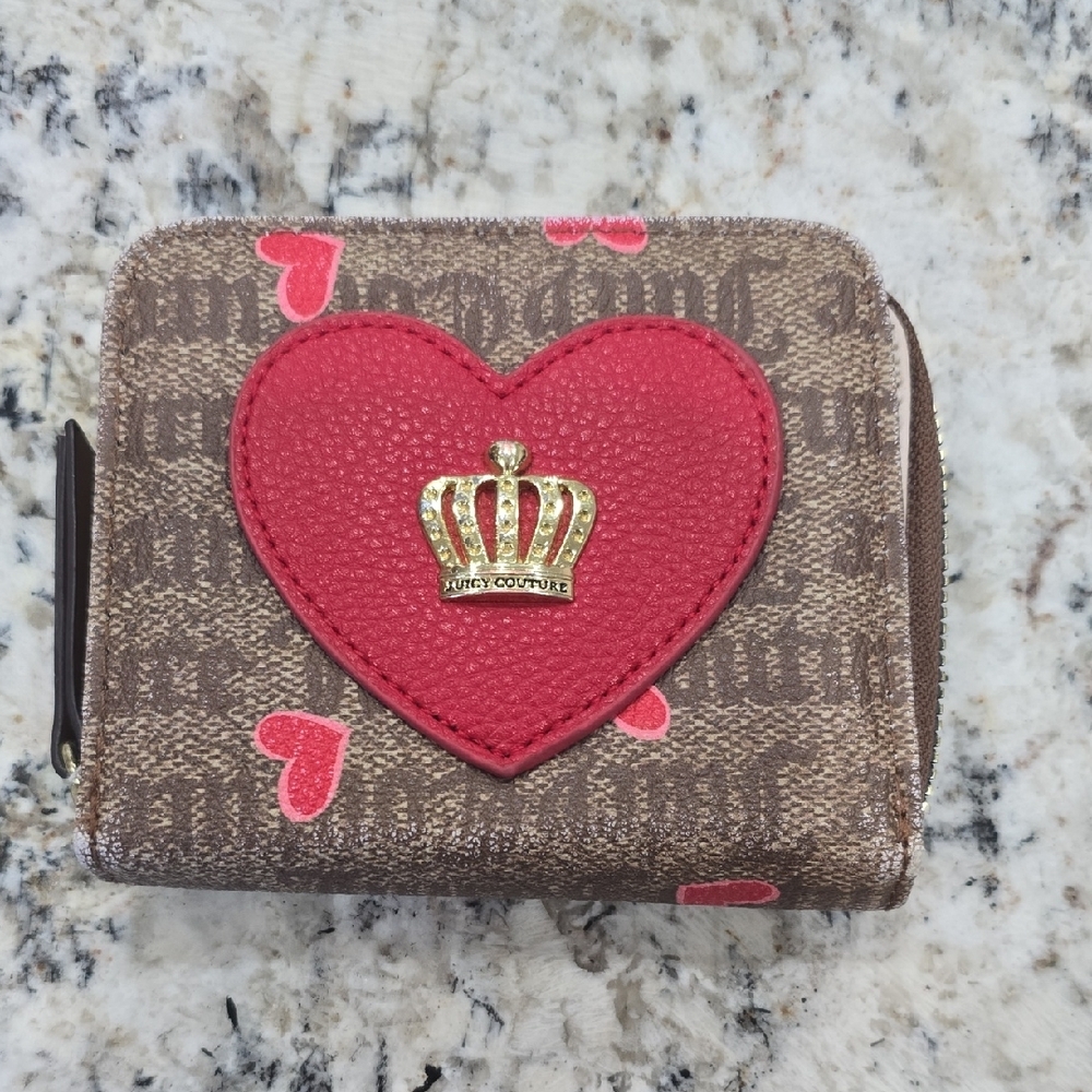 Juicy Couture Brown and Red Heart Key & Card Holder
